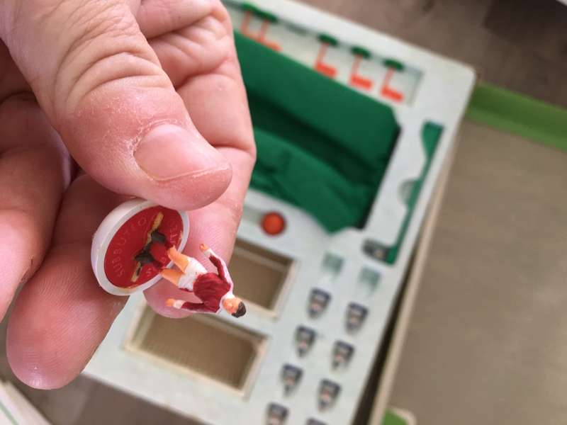 VINTAGE TABLE SOCCER - SUBBUTEO  - INCOMPLETE  ABOUT 3 FIGURES MISSING AROUND THE 70'S