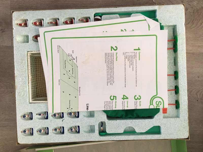 VINTAGE TABLE SOCCER - SUBBUTEO  - INCOMPLETE  ABOUT 3 FIGURES MISSING AROUND THE 70'S