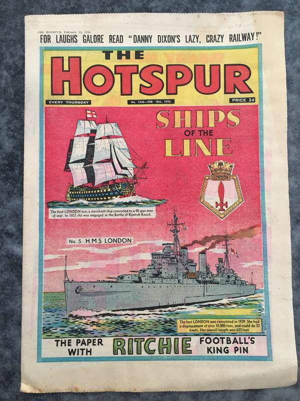 VINTAGE TO ANTIQUE - COMIC/ MAGAZINE - THE HOTSPUR - 1956