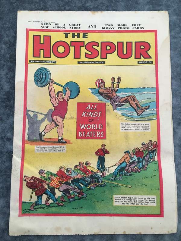 VINTAGE TO ANTIQUE - COMIC/ MAGAZINE - THE HOTSPUR - 1956