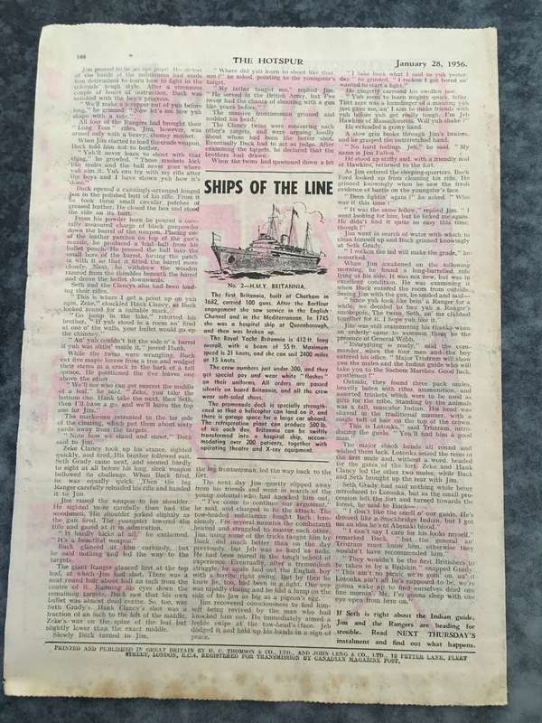 VINTAGE TO ANTIQUE - COMIC/ MAGAZINE - THE HOTSPUR - 1956