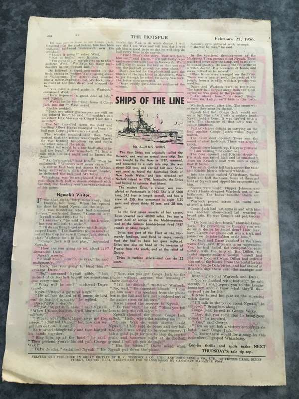VINTAGE TO ANTIQUE - COMIC/ MAGAZINE - THE HOTSPUR - 1956