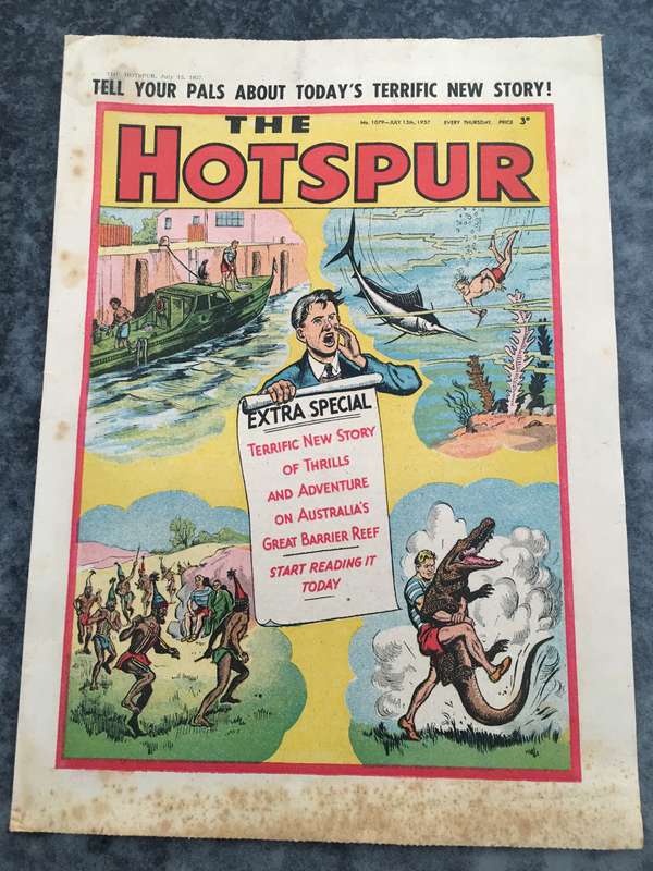 VINTAGE TO ANTIQUE - COMIC/ MAGAZINE - THE HOTSPUR - 1957