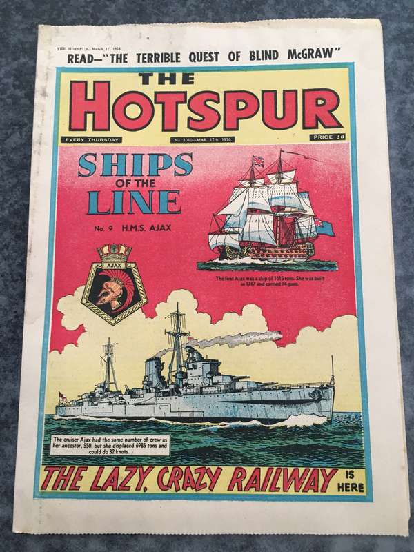 VINTAGE TO ANTIQUE - COMIC/ MAGAZINE - THE HOTSPUR - 1956