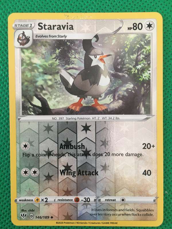 POKEMON TRADING CARD - FOIL / SHINY CARD - STARAVIA