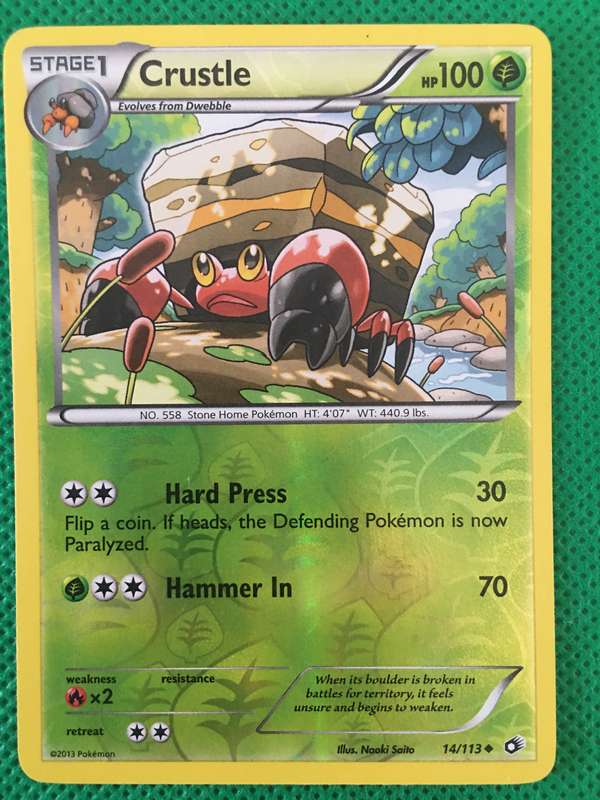 POKEMON TRADING CARD - CRUSTLE -  FOIL CARD - SHINY