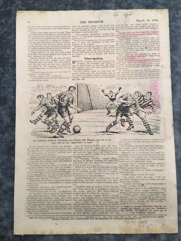 VINTAGE TO ANTIQUE - COMIC/ MAGAZINE - THE HOTSPUR - 1956