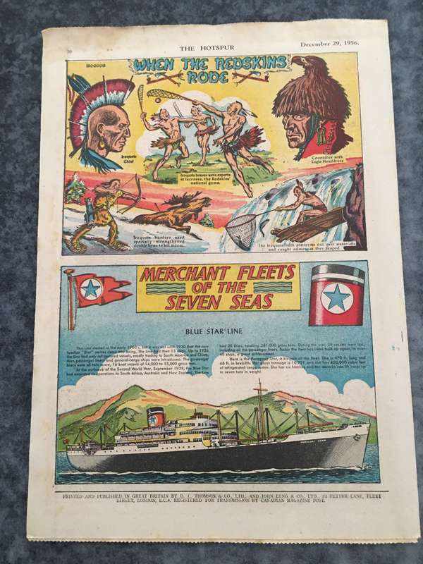 VINTAGE TO ANTIQUE - COMIC/ MAGAZINE - THE HOTSPUR - 1956