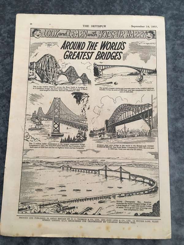 VINTAGE TO ANTIQUE - COMIC/ MAGAZINE - THE HOTSPUR - 1957