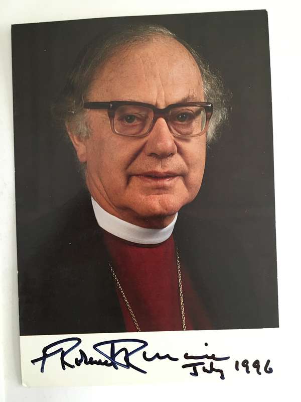 LOVELY SIGNED LETTER AND PHOTOGRAPH OF  HIS HOLINESS LORD RUNCIE WHO MARRIED PRINCESS DIANE