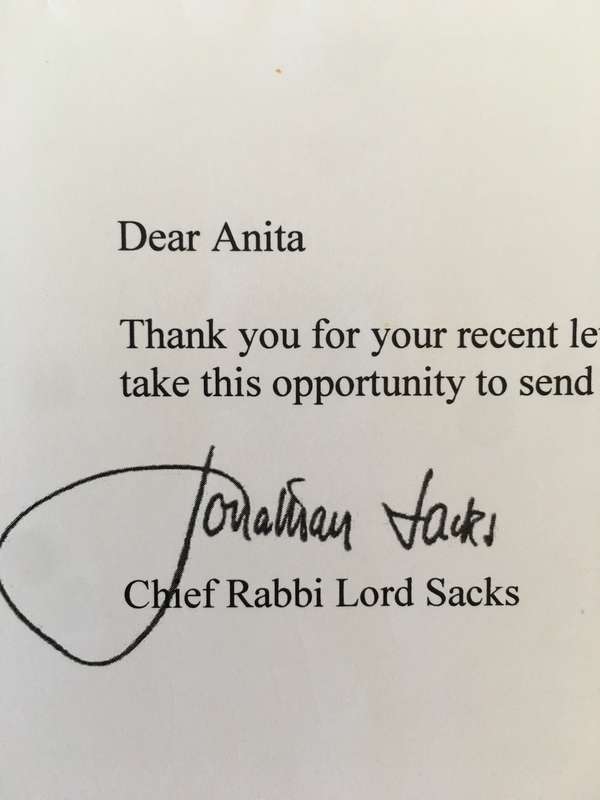 PRINTED AUTOGRAPHED LETTER H H  CHIEF RABBI LORD SACKS