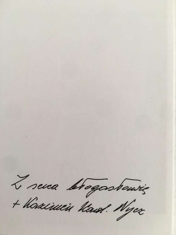 PRINTED AUTOGRAPH OF HIS HOLINESS - CARDINAL JERZY POPIELUSZKO AND PRAYER