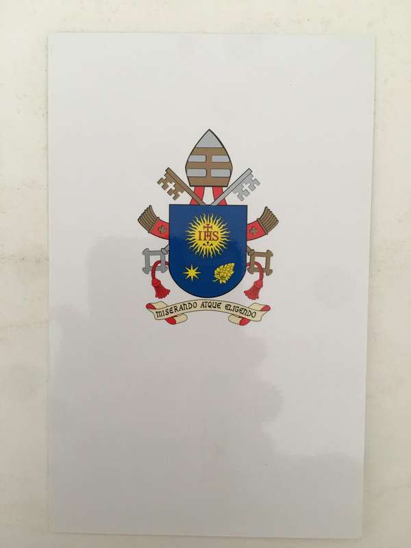 POPE FRANCIS  PRINTED AUTOGRAPH WITH LETTER
