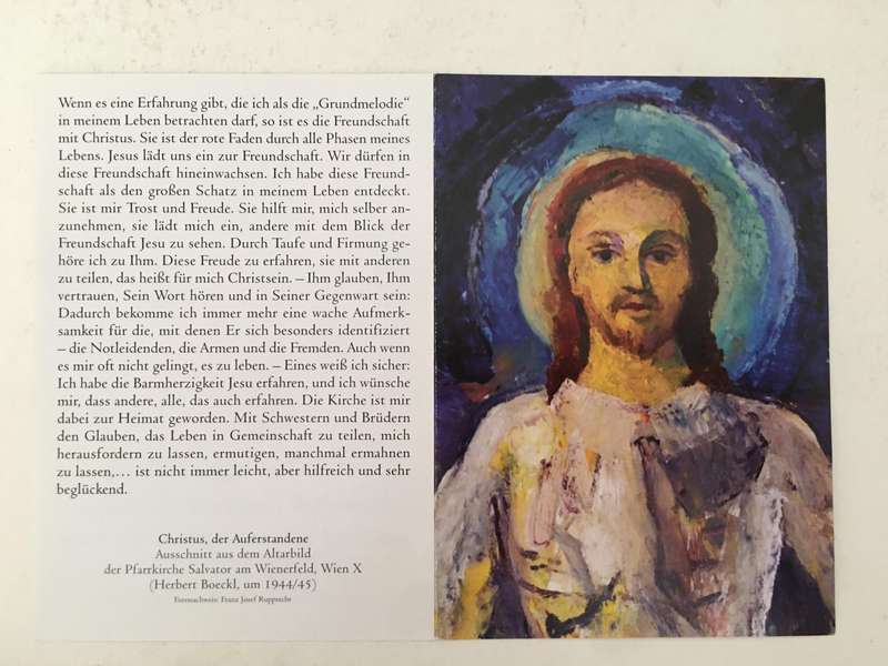 AUTOGRAPHED / SIGNED - HIS HOLINESS - CARDINAL DR. CHRISTOPH SCHONBORN AND PRAYER CARD