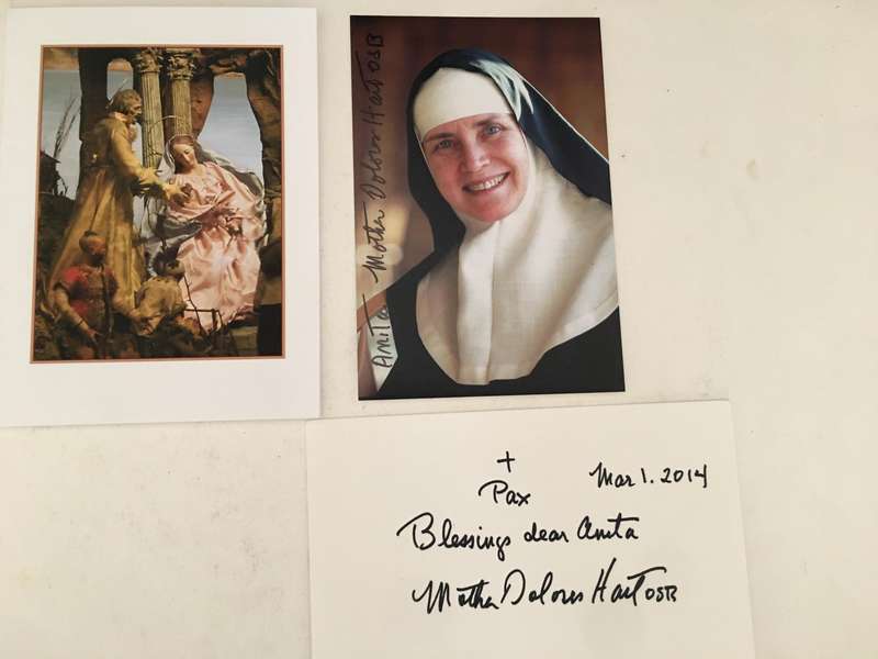 AUTOGRAPHED / SIGNED - H ER HOLINESS - MOTHER DELORES HART FIRST WAS AN ACTRESS AND  CHRISTMAS CARD