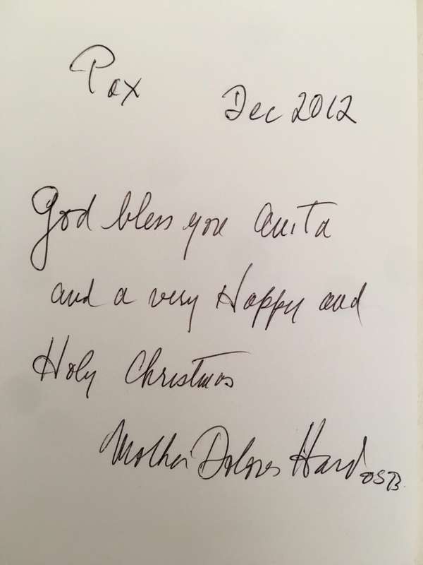 AUTOGRAPHED / SIGNED - H ER HOLINESS - MOTHER DELORES HART FIRST WAS AN ACTRESS AND  CHRISTMAS CARD