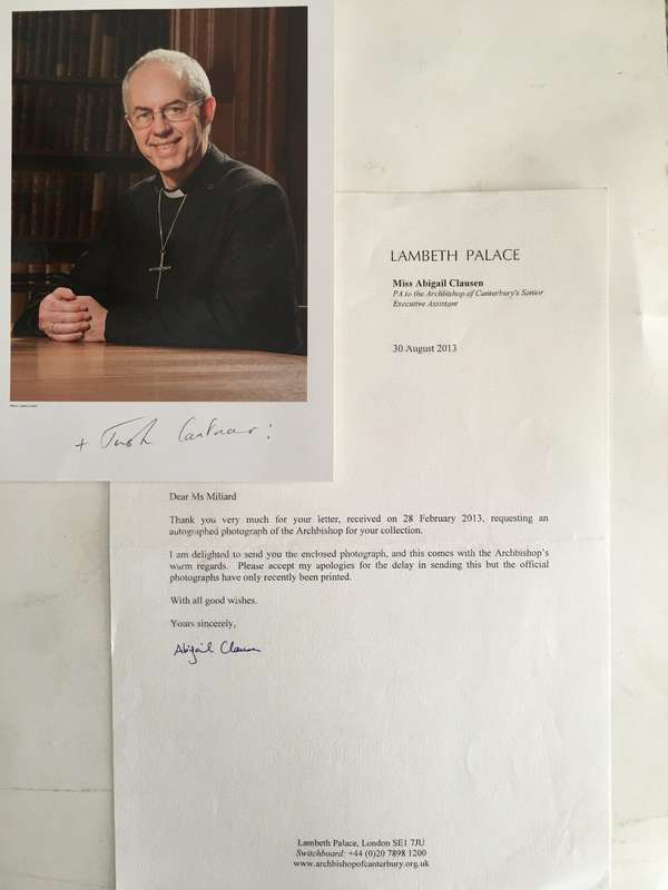 AUTOGRAPHED / SIGNED - JUSTIN WELBY ARCHBISHOP OF CANTERBURY KING CHARLES CORONATION!!!!!!!