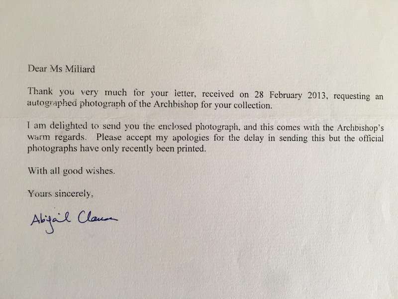 AUTOGRAPHED / SIGNED - JUSTIN WELBY ARCHBISHOP OF CANTERBURY KING CHARLES CORONATION!!!!!!!
