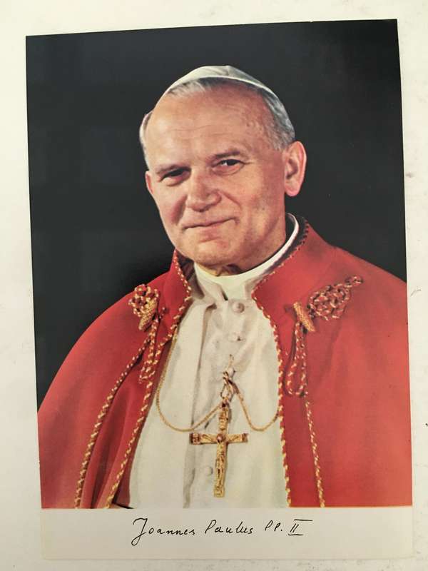PRINTED AUTOGRAPH POPE JOHN PAUL II