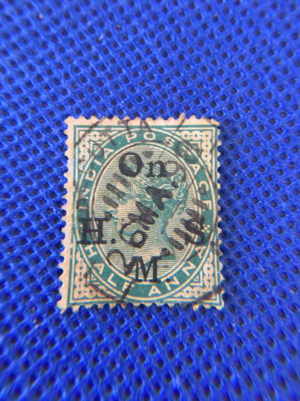 INDIA HALF ANNA QUEEN VICTORIA PRINTED OVER