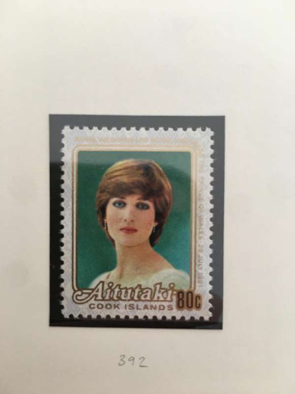 AITUTAKI PAGE FROM  THE ROYAL WEDDING H.R.H. PRINCE CHARLES & LADY DIANA SPENCER - MINT STAMPS