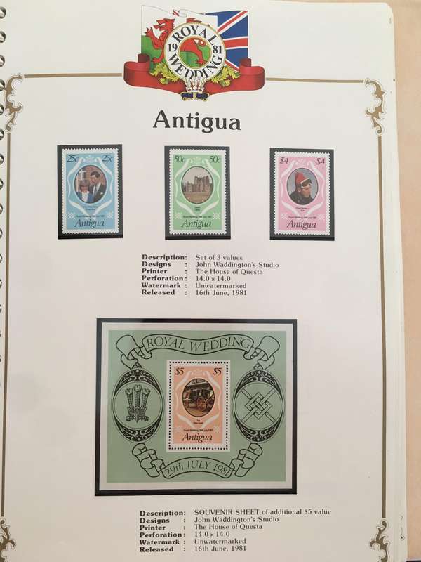 ANTIGUA - ROYAL WEDDING OF PRINCE CHARLES & LADY DIANA 1981 - MINT STAMPS