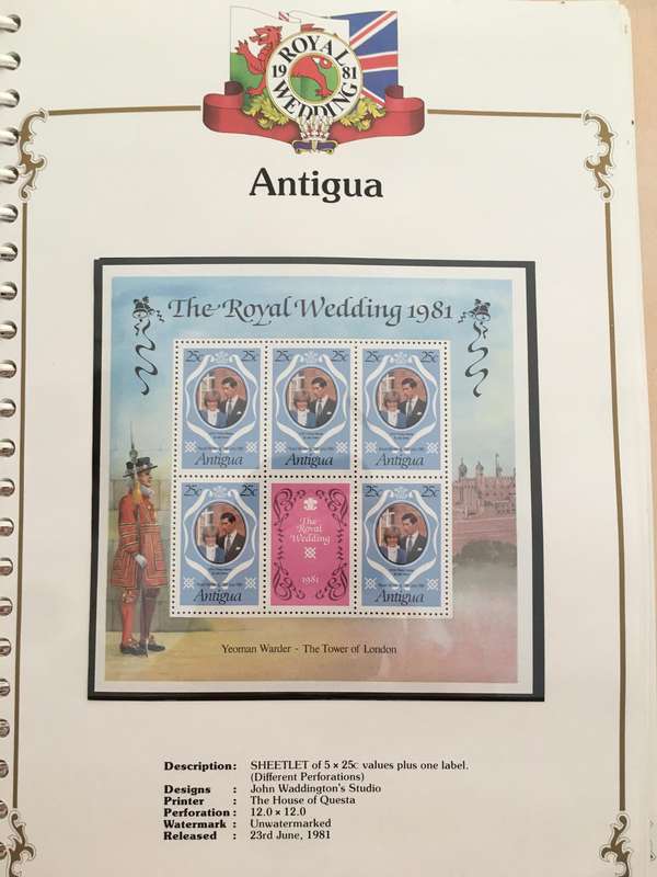 ANTIGUA - ROYAL WEDDING OF PRINCE CHARLES & LADY DIANA 1981 - MINT STAMPS