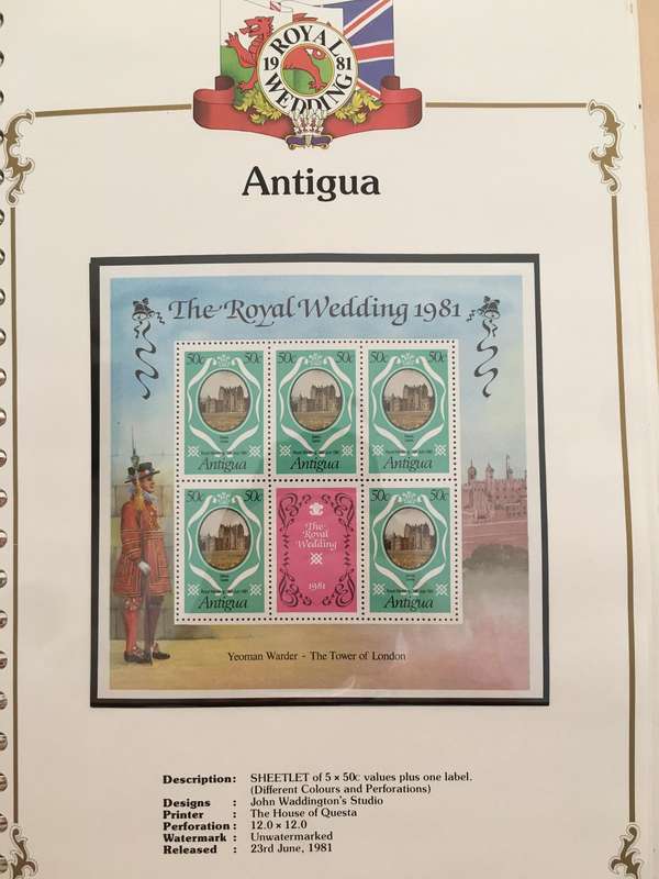 ANTIGUA - ROYAL WEDDING OF PRINCE CHARLES & LADY DIANA 1981 - MINT STAMPS