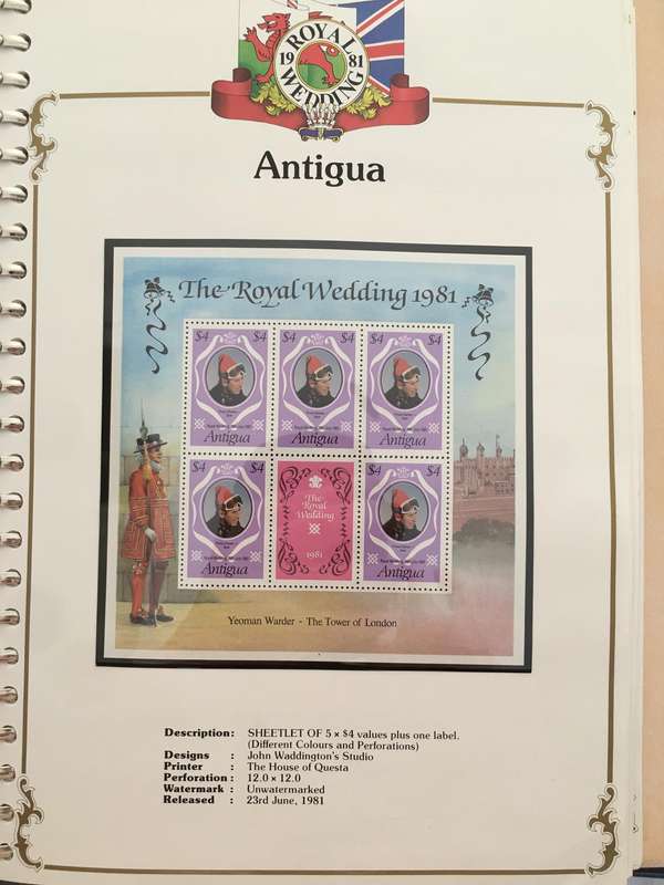 ANTIGUA - ROYAL WEDDING OF PRINCE CHARLES & LADY DIANA 1981 - MINT STAMPS