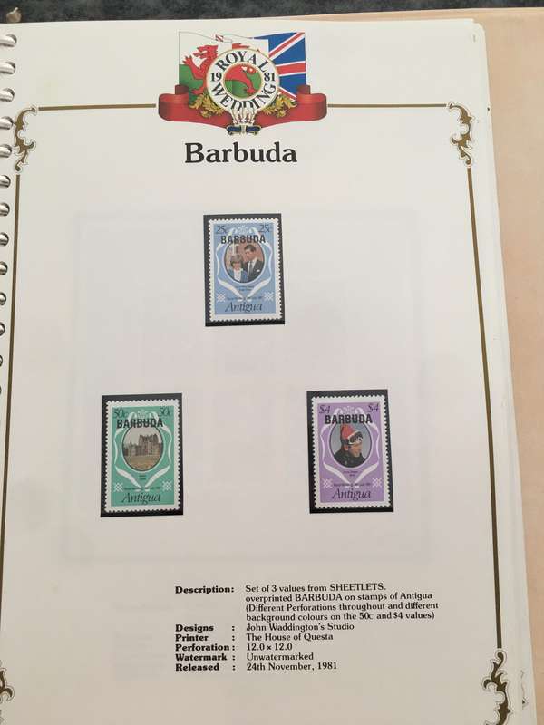 BARBUDA - ROYAL WEDDING OF H.H. PRINCE CHARLES & LADY DIANA - 1981  - 3 MINT STAMPS