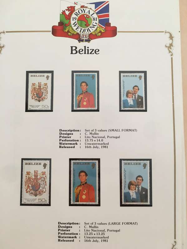 BELIZE - ROYAL WEDDING OF H.H. PRINCE CHARLES & LADY DIANA - 1981 - SET OF 6 MINT STAMPS