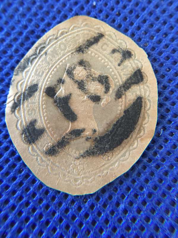 GREAT BRITAIN QUEEN VICTORIA EMBOSSED POSTAGE STAMP 2 PENCE