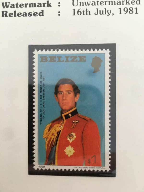 BELIZE - ROYAL WEDDING OF H.H. PRINCE CHARLES & LADY DIANA - 1981 - SET OF 6 MINT STAMPS