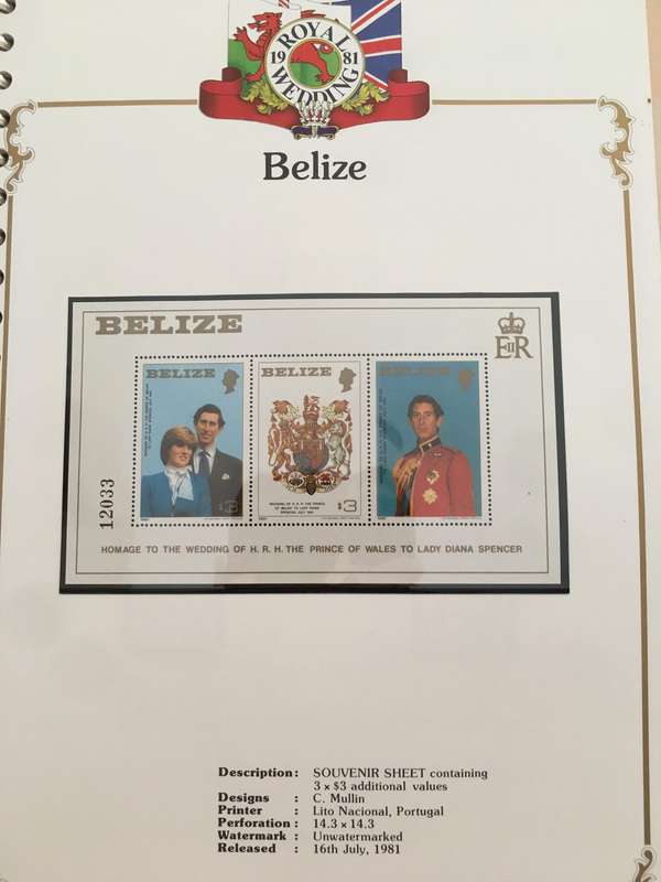 BELIZE - ROYAL WEDDING OF H.H. PRINCE CHARLES & LADY DIANA - 1981 - SOUVENIR SHEET