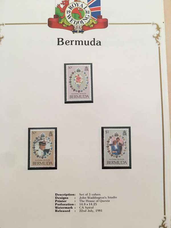 BERMUDA  ROYAL WEDDING OF H.H.  PRINCE CHARLES & LADY DIANA - 1981 - 3 MINT STAMPS