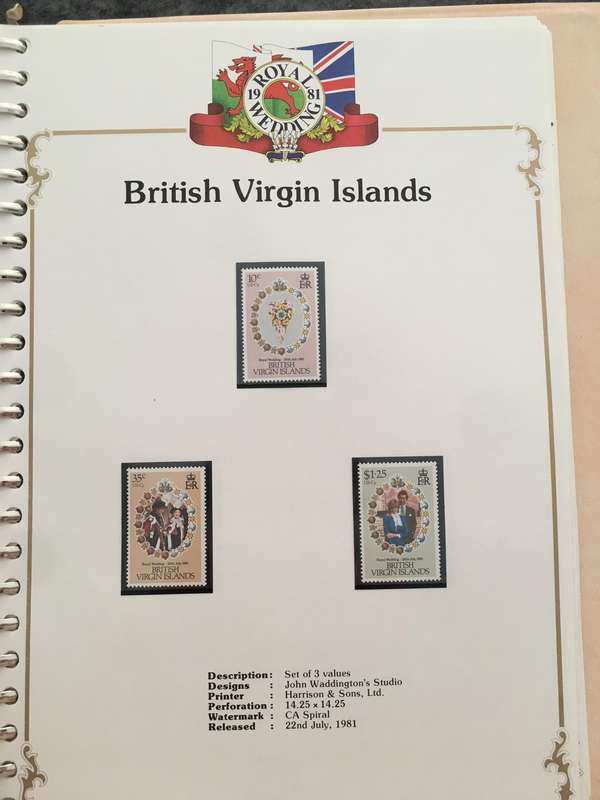 BRITISH VIRGIN ISLANDS - THE ROYAL WEDDING OF PRINCE CHARLES & LADY DIANA - 1981 3 MINT STAMPS
