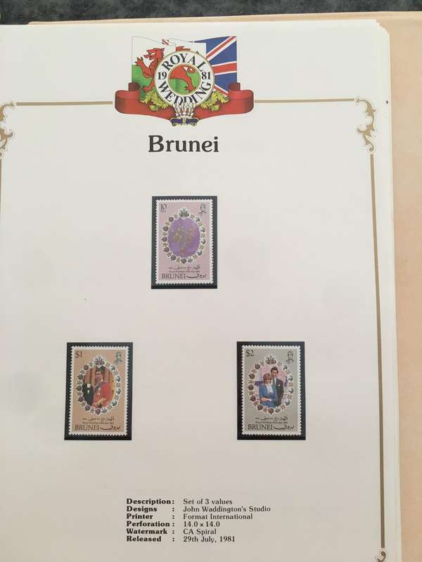 BRUNEI - THE ROYAL WEDDING OF PRINCE CHARLES & LADY DIANA - 1981 3 MINT STAMPS