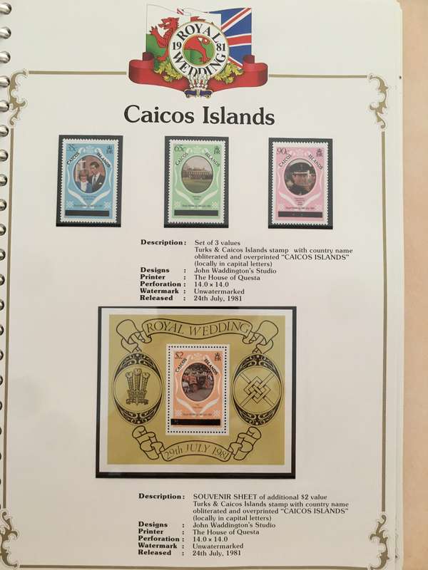 CAICOS ISLANDS - ROYAL WEDDING OF H.H. PRINCE CHARLES & LADY DIANA - 1981 - MINT STAMPS