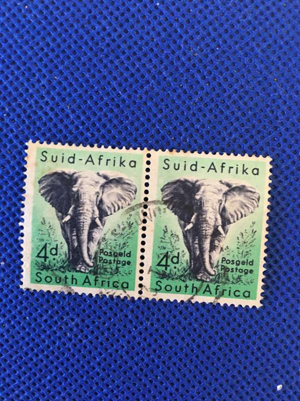 SOUTH AFRICA  USED 4D ELEPHANT STAMP  PAIR
