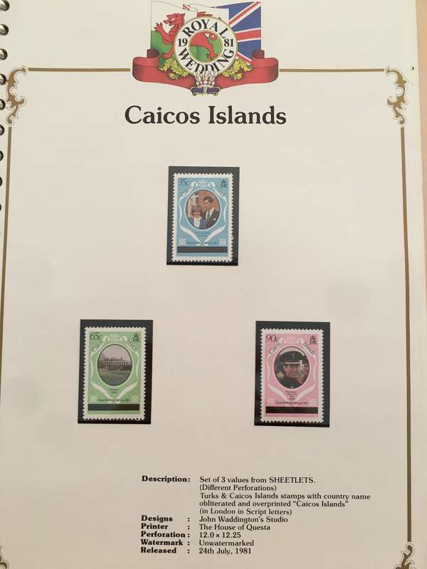 CAICOS ISLANDS - ROYAL WEDDING OF H.H. PRINCE CHARLES & LADY DIANA - 1981 - MINT STAMPS