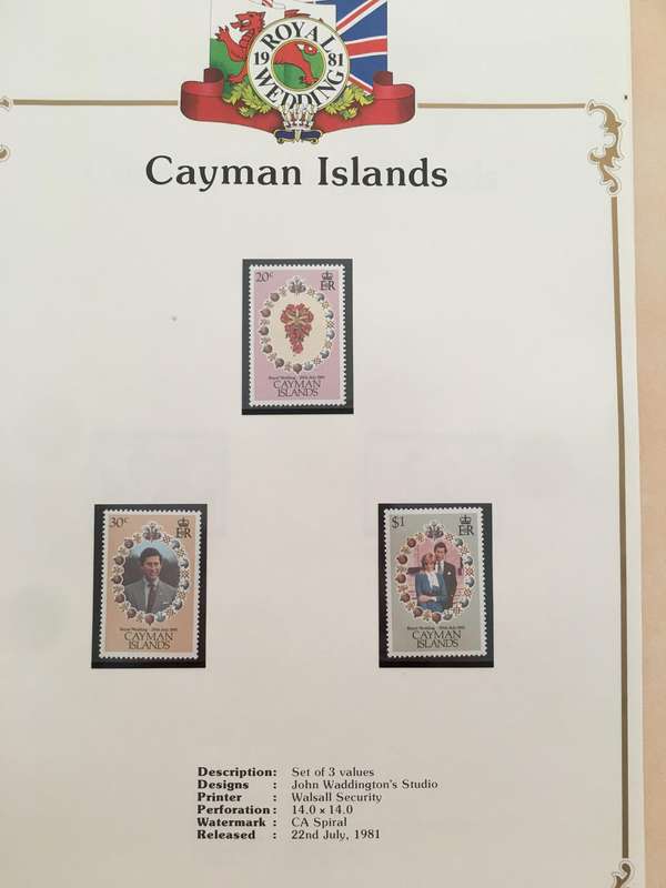 CAYMAN ISLANDS THE ROYAL WEDDING OF PRINCE CHARLES AND LADY DIANA 1981 MINT STAMPS