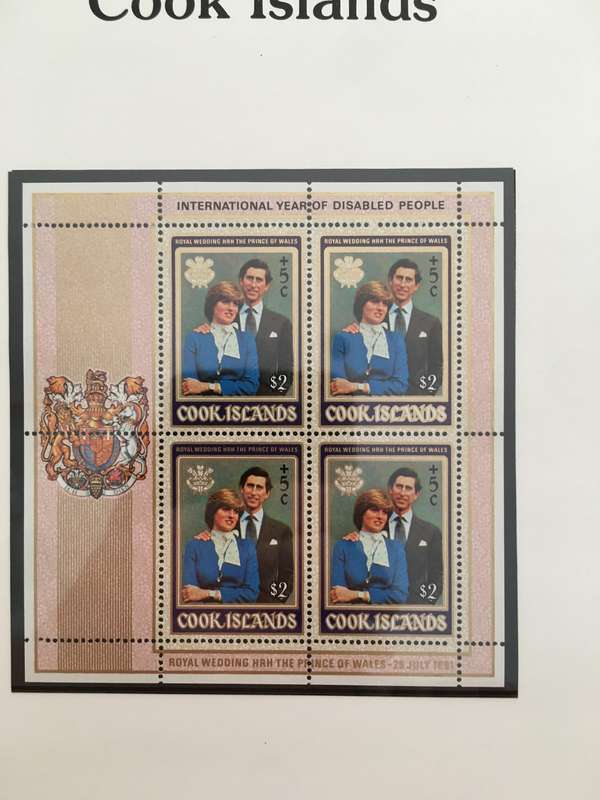 COOK ISLANDS - THE ROYAL WEDDING OF PRINCE CHARLES  AND LADY DIANA 1981 SHEET OF MINT STAMPS