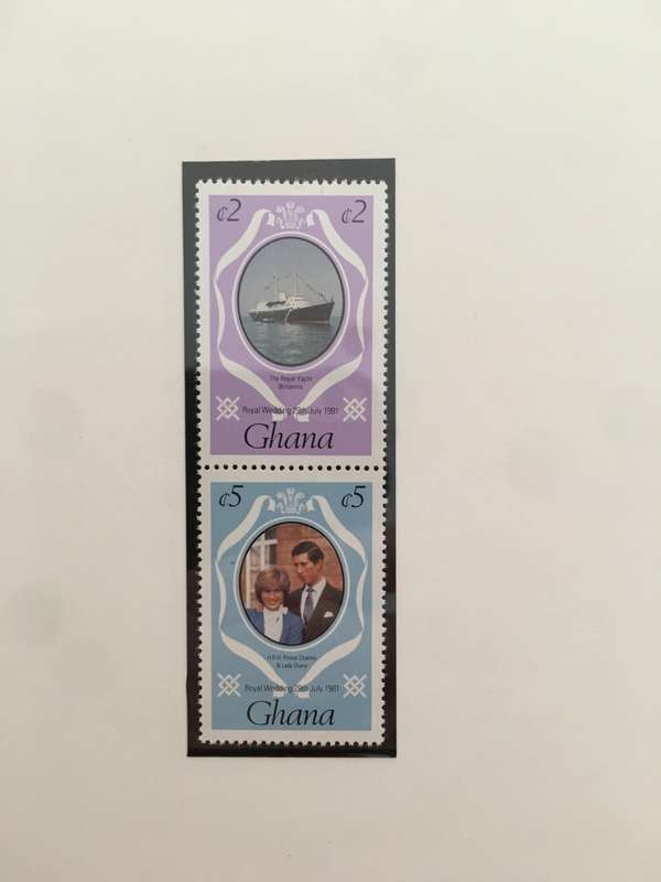 GHANA - ROYAL WEDDING OF PRINCE CHARLES AND LADY DIANA - 1981  - 2 MINT STAMPS