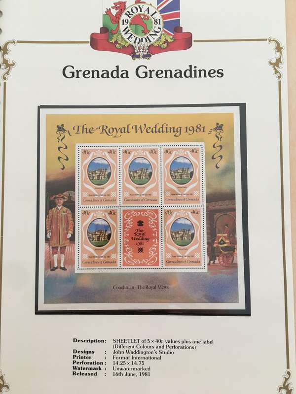 GRENADA GRENADINES - THE ROYAL WEDDING OF PRINCE CHARLES AND LADY DIANA 1981 - MINT STAMPS
