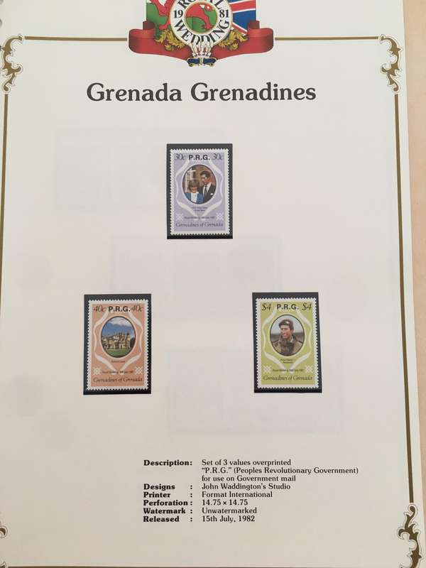 GRENADA GRENADINES - THE ROYAL WEDDING OF PRINCE CHARLES AND LADY DIANA 1981 - MINT STAMPS