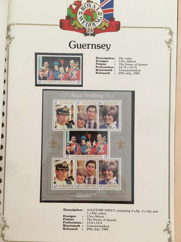 GUERNSEY - ROYALY WEDDING OF PRINCE  CHARLES AND LADY DIANA - 1981 MINT STAMPS