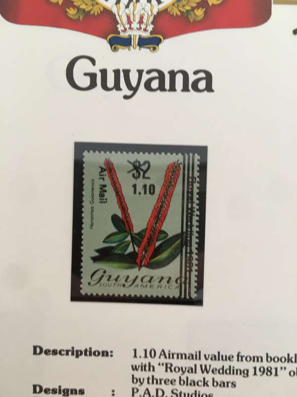GUYANA  PARCEL POST  ROYAL WEDDING  BLACK OVER PRINTS