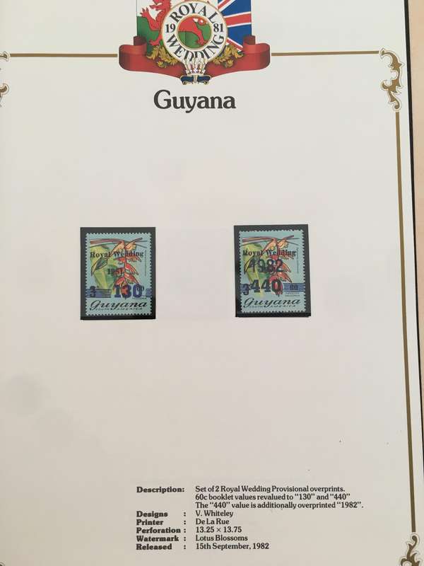 GUYANA  PARCEL POST  ROYAL WEDDING  BLACK OVER PRINTS
