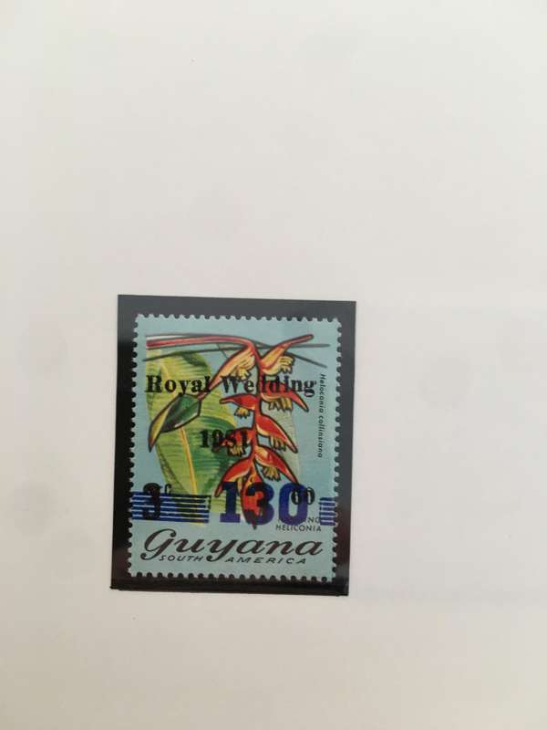 GUYANA  PARCEL POST  ROYAL WEDDING  BLACK OVER PRINTS