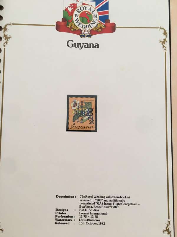 GUYANA  PARCEL POST  ROYAL WEDDING  BLACK OVER PRINTS